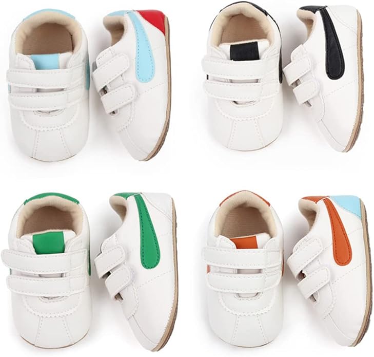 Clowora Baby Boys Girls Shoes Non-Slip Rubber Sole Sneakers Infant First Walking Toddler Crib Shoes Newborn Loafers Flats.