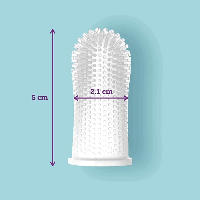 Baby Toothbrush, 360 Degree Bristle Silicone Baby Toothbrush 6 to 12 Months, and Toddler Toothbrushes 1-2, Set of 2 - Clear