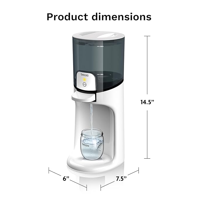 Baby Brezza Instant Baby Bottle Warmer - Fast Water Warmer Instantly Dispenses 24/7 in 3 Temperatures, White (Pack of 2)