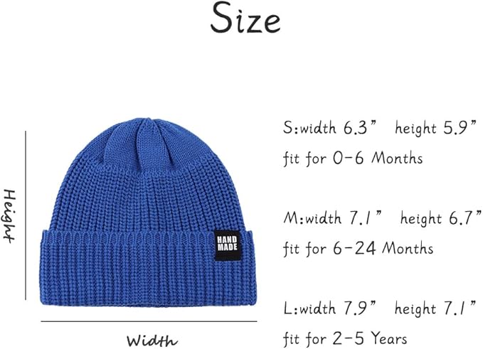 JANGANNSA Simple Knitted Baby Beanie Hip-Hop Boys Winter Hat Toddler Kids Bonnet for Girls 0-5Y