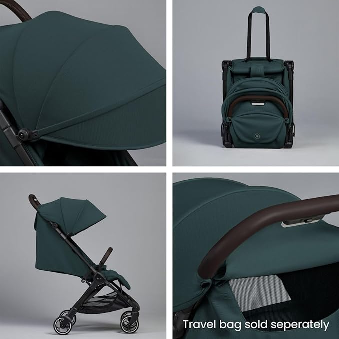 Silver Cross Clic Compact Stroller β Lightweight Travel Stroller for Newborn to Toddler (Birth to 55 lbs), One-Hand Fold, Lie-Flat Seat, Airplane Cabin Approved, UPF50+ Canopy (Conifer)