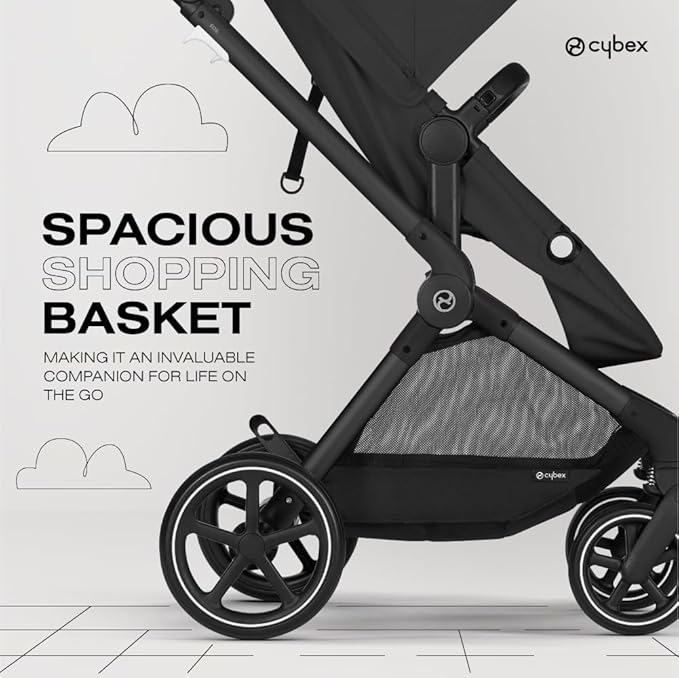 Cybex EOS 5-in-1 Travel System Stroller + Lightweight Aton G Infant Car Seat, Lava Grey