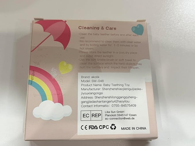 akolik Teething Toys for Babies, Baby Teethers Toy Teething Ring Silicone, Grasping Teething Toy, BPA Free Teething Newborn Accessories for Baby 0 3 6 9 12 18 Months (Ringer Grey)