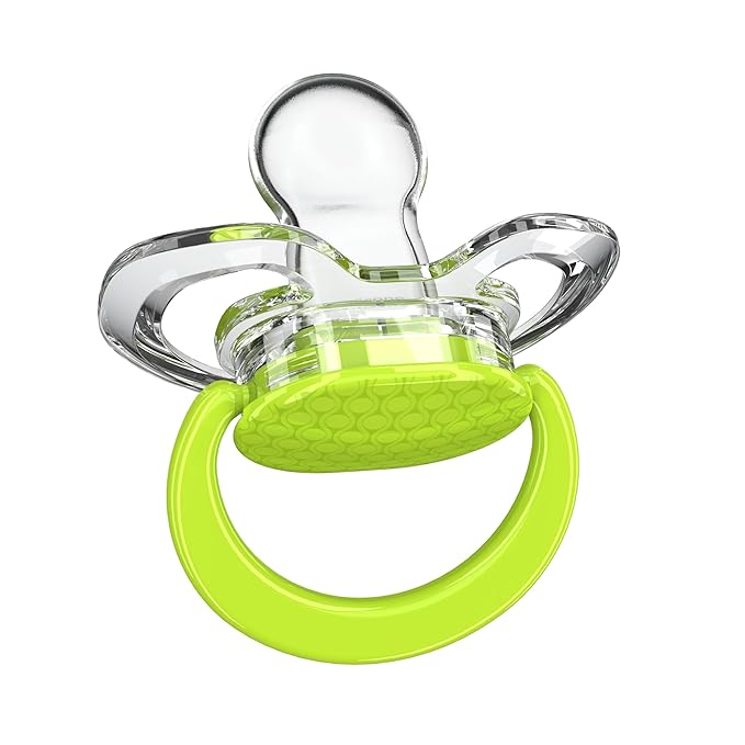 Smilo Baby Pacifier with Orthodontic Design for Healthy Dental Development - Stage 3 for Babies 9+ Months - Pack of 3X 100% Silicone Pacifiers BPA Free - Green