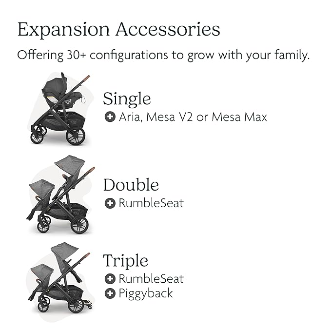 UPPAbaby Vista V3 Stroller + Bassinet V3 - Convertible Single-to-Double Stroller System- Bassinet, Toddler Seat, Bug Shield, Rain Shield Included- Callum (Stone Blue/Silver Frame/Sand Leather)