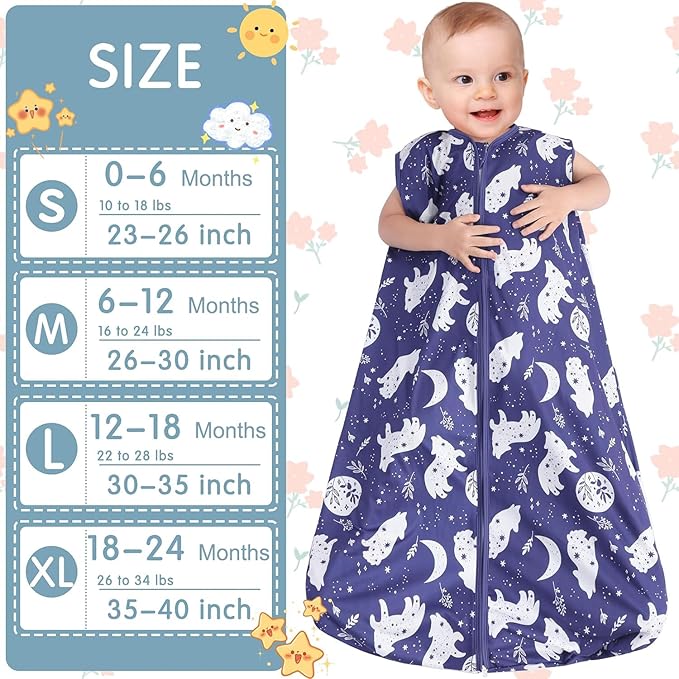 3 Pack Baby Sleep Sack 100% Rayon Cotton Baby Sleeping Bag 2-Way Zipper Toddler Wearable Blankets TOG 0.3. (Fox&Dinosaurs&Dark gray, 0-6 Months)