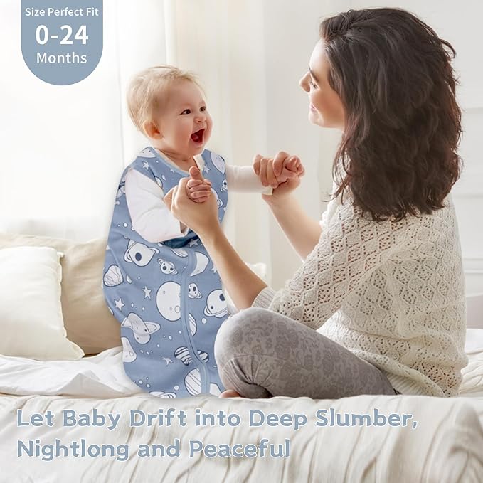 Baby Sleep Sack 0-6 Months,100% Cotton TOG 0.5 Wearable Blanket for Newborn and Infant, 3 Pack 2-Way Zipper Lightweight Sleeping Bags for Toddler