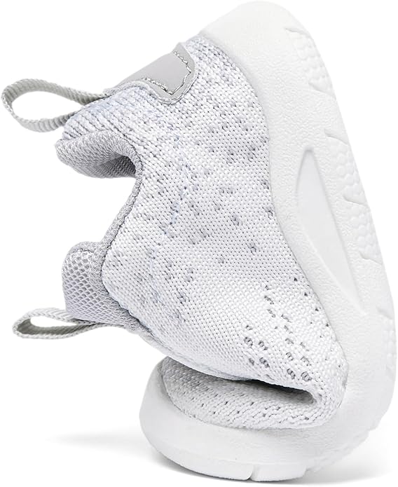 MORENDL Toddler Slip On Sneakers Baby Walking Shoes Non-Slip Breathable Unisex Pink Mesh Lace-Up Athletic Sneakers Infant Running Shoes