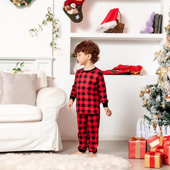Schbbbta Family Matching Pajamas Holiday Sleepwear Long Sleeve Pjs Sets