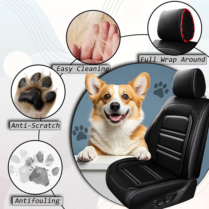 Seat Cover for kia sportage 2005-2025 | Car Seat Covers Front Seats, Waterproof Seat Protectors, Automotive Front Seat Covers (Front Seat, Black)