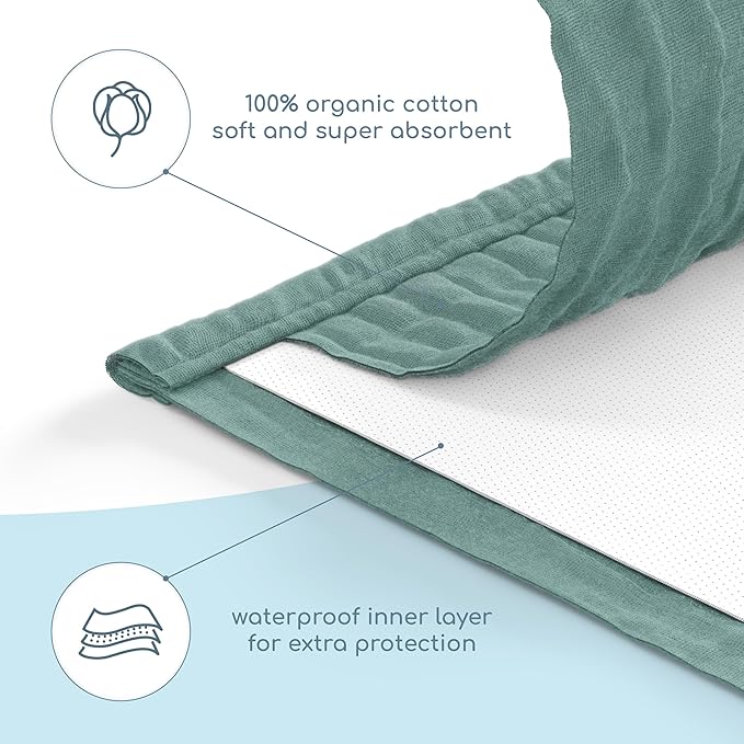 Muslin Burp Cloths Set, 6 Pieces, 100% Organic Cotton Hand Washcloths for Baby Boys and Girls Extra Absorbent and Soft Burping Rags (Earth - Multi Colored)