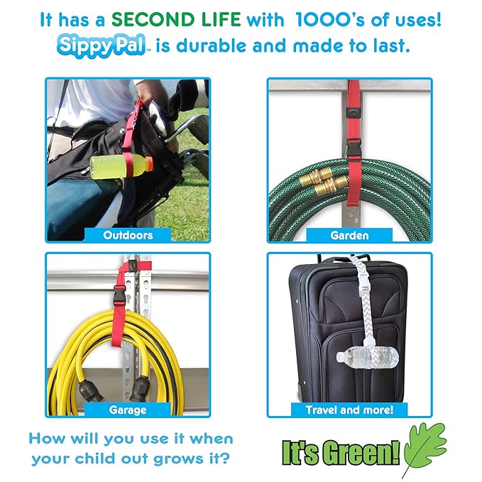 PBnJ Baby SippyPal Sippy Cup Holder Strap Leash Tether (ABC 2-Pack)