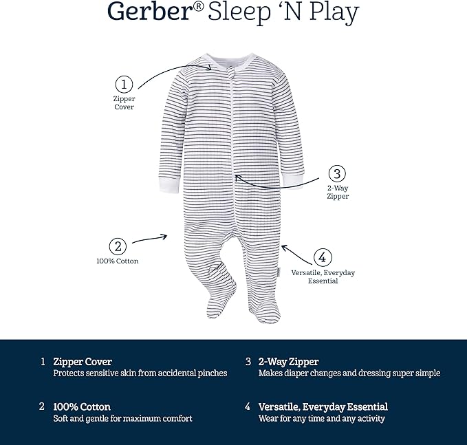 Gerber Baby Boys 4 Pack Sleep 'N Play Footie