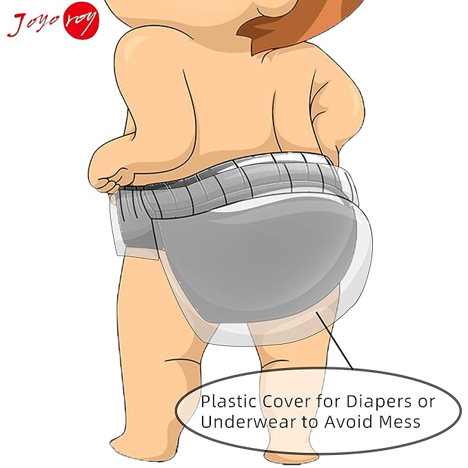 Joyo roy 6Pcs Waterproof Cloth Diaper Cover Reusable Plastic Training Pants for Toddlers Diaper Covers for Boys Leak Proof Rubber Underwear for Potty Training Plastic Underwear for Toddlers 5T