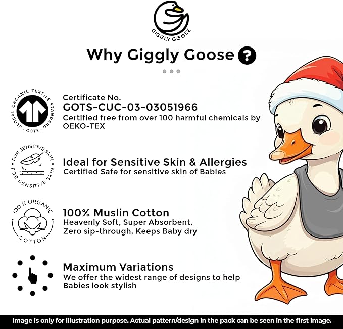 3 Pack Baby Bibs for Boys & Girls | Cotton, Absorbent Drooling & Teething Bib | Thick, Adjustable Snap-on