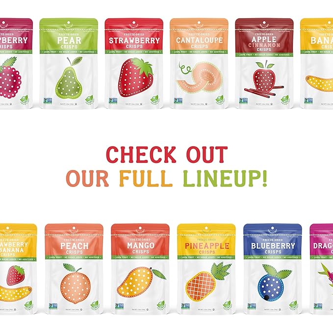 Nature’s Turn Freeze-Dried Fruit Crisps –Healthy, Gluten-Free,Crispy & Delicious, Plant-Based Snack,Ideal for Cereal, Smoothies,School Lunches,& On-the-Go,Lunchbox Snack Variety Bags of 15 (0.35 oz Each)