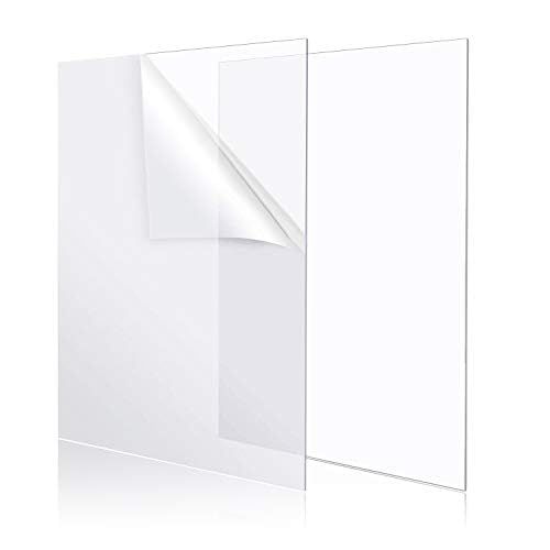 2 Pieces 8" x 12" Clear Acrylic Sheet Cast Plexiglass 1/8”Thick Plexiglass by YSTIME