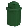 42 Gallon Circle 100% Recycled Plastic Heavy Duty Outdoor Commercial Trash Can with Push Open Dome Lid and Internal Liner | Great for Schools and Businesses - Green Granite