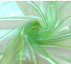 Olive Drab Iridescent Organza Fabric by Unknown