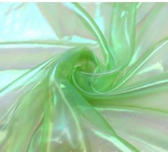 Olive Drab Iridescent Organza Fabric by Unknown
