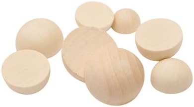 12/15/20mm Natural Unfinished Wood Beads Half Wooden Beads - Image 4