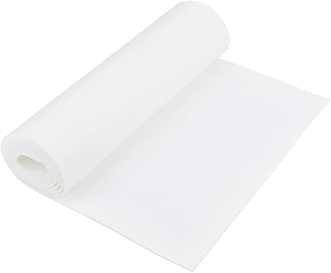 BENECREAT 78.7x15.7inch Felt Roll, Floral White Craft Felt Fabric, 3mm Thick by BENECREAT