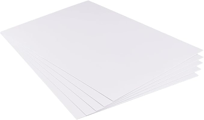 BENECREAT 5 Pcs 1mm PVC Foam Sheet White Plastic Sheet 11.8x15.7 Inch by BENECREAT
