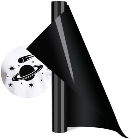 Black HTV Iron on Vinyl Rolls, Silhouette or Heat Press Machine by WRTUUED