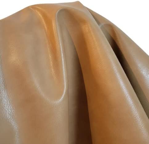 NAT Leathers | Wheat Camel 2 Tone Soft Faux Vegan Leather Sheet | 1 Yard Cut by - Image 2