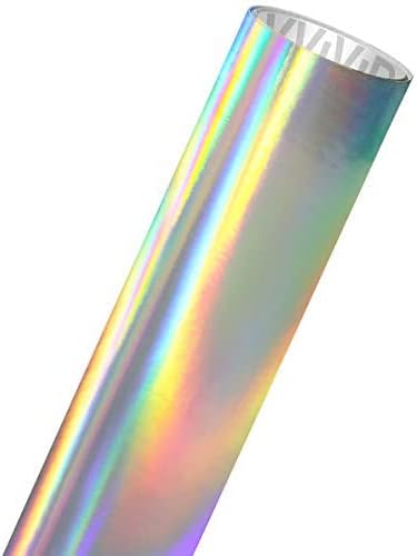VViViD DECO65 Gloss Holographic Chrome Rainbow Lazer Silver Permanent Adhesive by VVIVIDVINYL