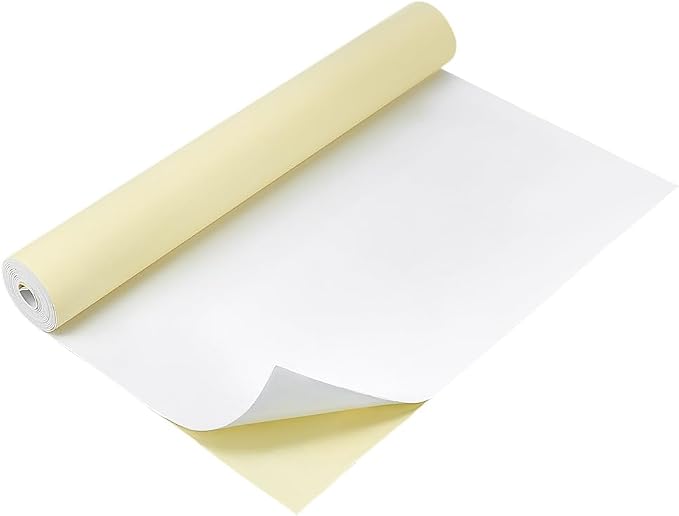 BENECREAT 78.7x15.7 Inch White Self-Adhesive EVA Foam Roll, 1mm Thick Sticky by BENECREAT