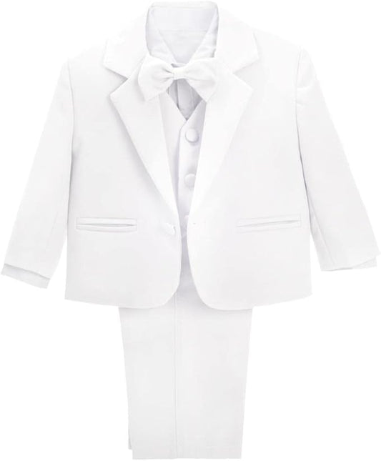 Dressy Daisy Baby Toddler Boy 5 Pcs Set Formal Tuxedo Suits No Tail Wedding Christening Baptism Outfits