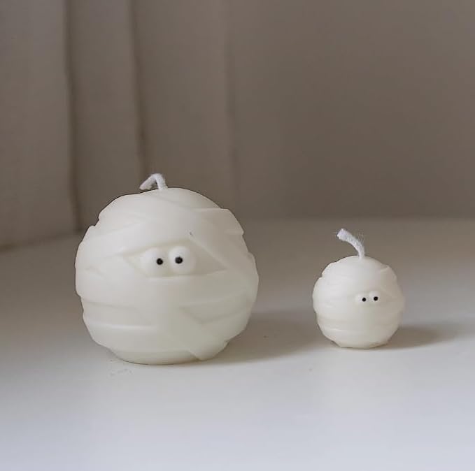 3 Pcs Halloween Candle Silicone Molds Set, DIY Letter Bat, Mummy Ball and 3D - Image 7