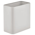 mDesign Small Metal 2.4 Gallon Trash Can Wastebasket Garbage Bin for Bathroom, Light Gray, Pack of 1