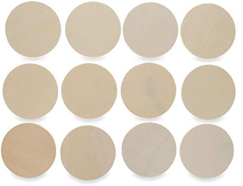 12 Unfinished Wooden Shapes Craft Cutouts DIY Unpainted 3D Plaques 3 Inches - Image 3
