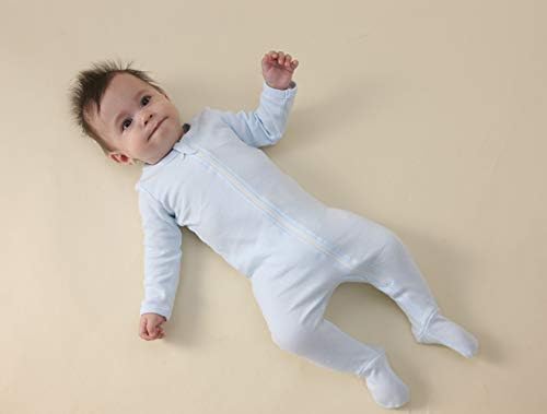 O2 BABY Baby Boys Girls Organic Cotton Zip-Front Sleeper Pajamas, Footed Sleep 'n Play