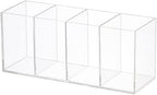 HSYMQ Acrylic Pen Holder 4 Compartments Clear Pencil Holder Organizer Makeup - Image 5