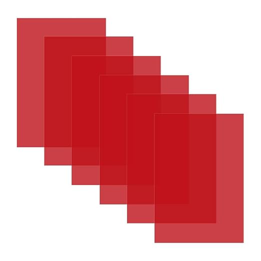 10 Pcs A4 Red Sheets, Plastic Light Filter Adhesive Reading Aid Material by Unknown