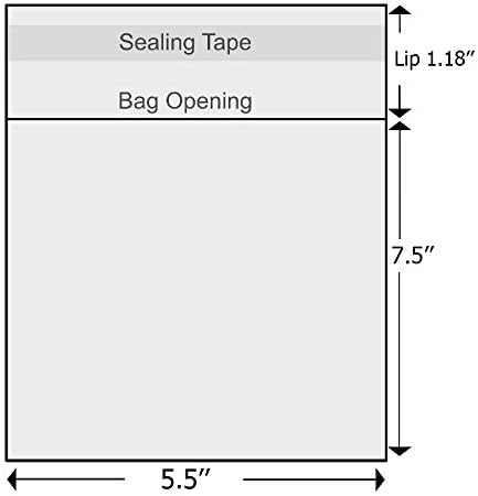 Delatanus 150 Pcs 5-1/2'' x 7-1/2'' Clear Cellophane Cello Bags, Thick Greeting - Image 2