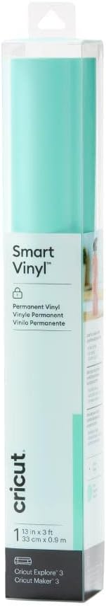 Cricut Smart Permanent Vinyl, Mint - 3ft Roll Adhesive Craft Vinyl - Matless by Unknown