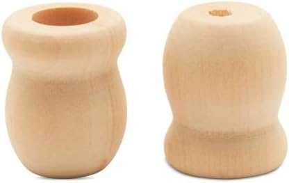 Bean Pot Candle Cups, 1 Inch, 7/16 Inch Hole, Wood Turnings - Image 3