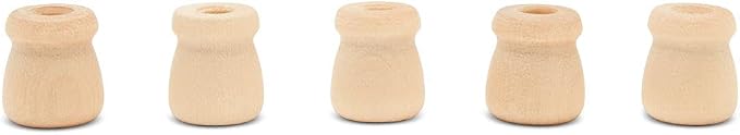 Bean Pot Candle Cups, 5/8 Inch, 1/4 Inch Hole, Wood Turnings - Image 4