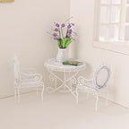 Dollhouse Miniature Bistro Table & Chairs Set Accessories Metal 1:12 Scale - Image 4