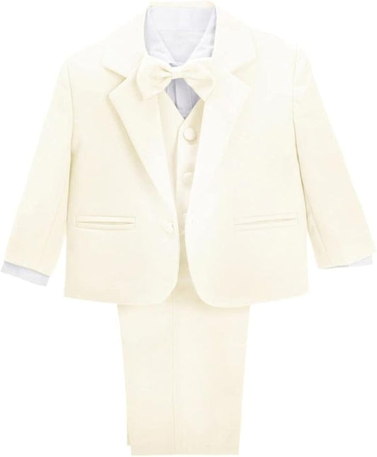 Dressy Daisy Baby Toddler Boy 5 Pcs Set Formal Tuxedo Suits No Tail Wedding Christening Baptism Outfits