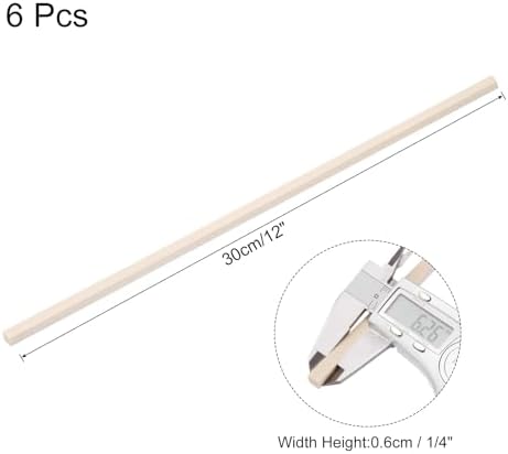 MECCANIXITY 6pcs Wood Sticks, 1/4''x 1/4'' x 12" Rectangle Wooden Cube Wood - Image 2