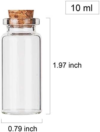 64PCS Cork Stoppers Glass Bottles, DIY Decoration Small Tiny Glass Jars Favors - Image 2