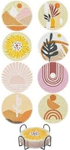 UPINS 8Pcs Boho Diamond Art Painting Coasters - Image 8