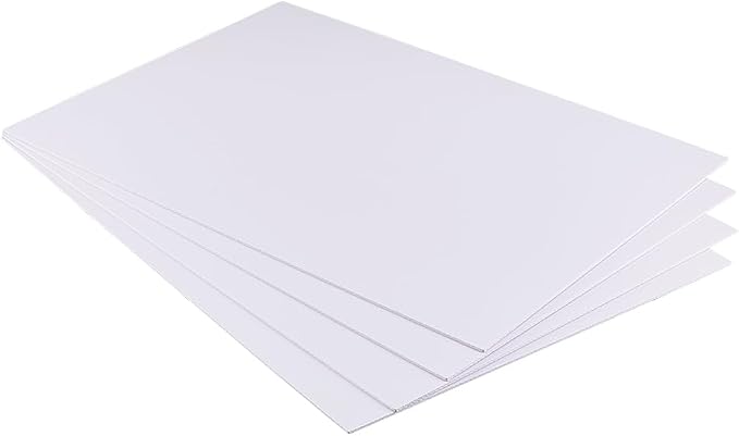 BENECREAT 4 Pcs 2mm PVC Foam Sheet White Plastic Sheet 11.8x15.7 Inch by BENECREAT