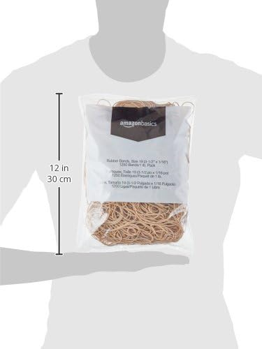 Amazon Basics Rubber Bands, Office Supplies, Size 19, 1250 Bands/1 lb. Pack - Image 5