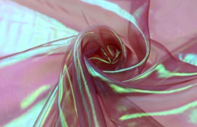 Wine-Red 3.3 Yard Long 59-Inch Wide Iridescent Organza Fabric - Image 4